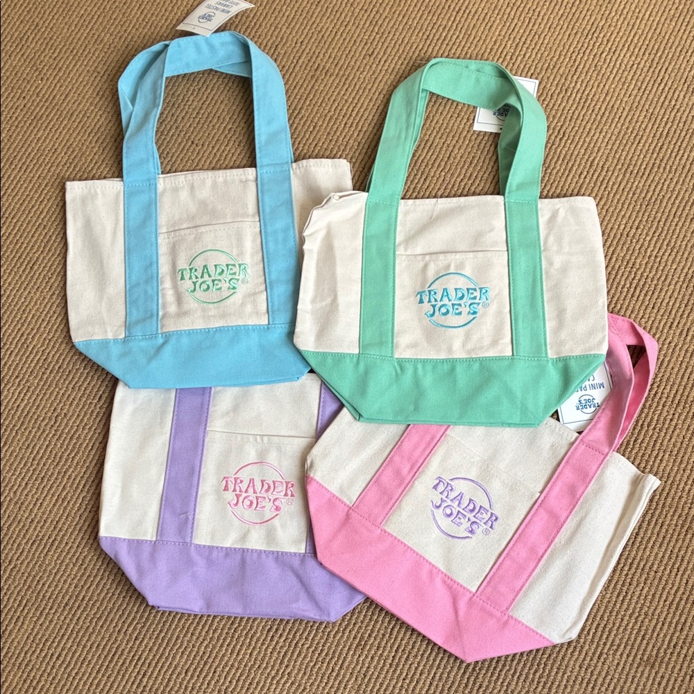 Trader Joe's Colorful Tote Bag Set